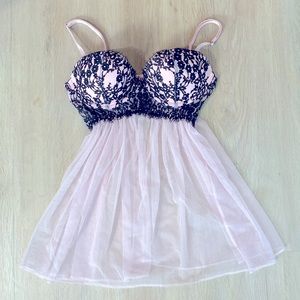 Victoria's Secret Lingerie Gown with Lace Push-Up Bra